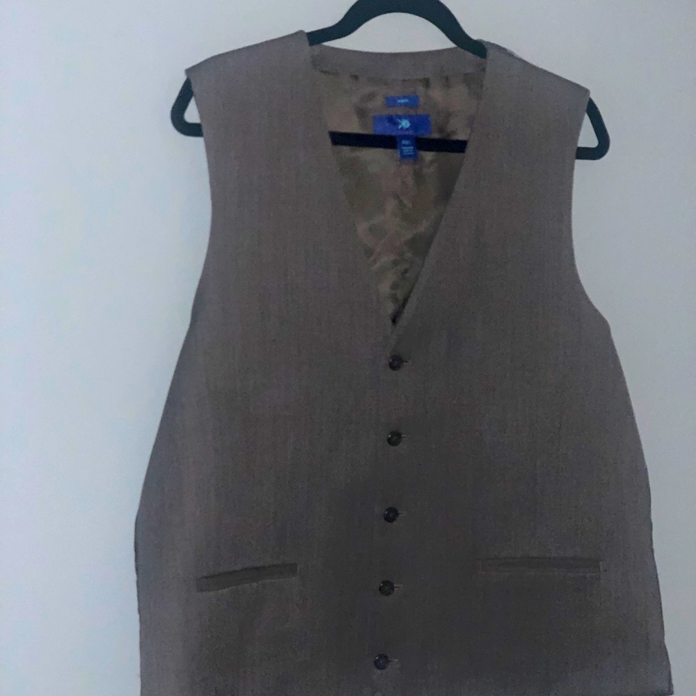 EGARA Grey Men’s Wool Vest XXL Slim Fit
